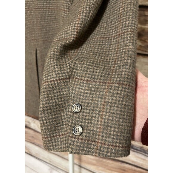 Vintage Brooks Brothers 100% Camel Hair Blazer Houndstooth Suit Jacket 43R - Picture 10 of 14